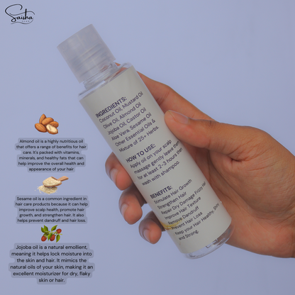 Hair Growth Oil By SaishaGlam 100% Organic with Natural Herbs